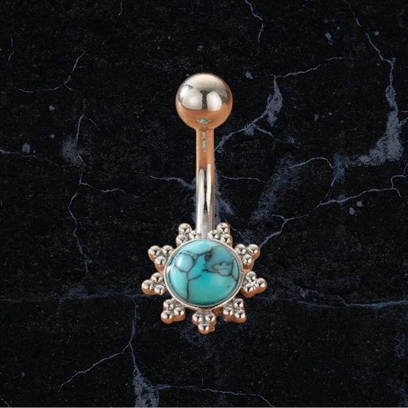 Turquoise Belly Ring - Picture 3 of 3